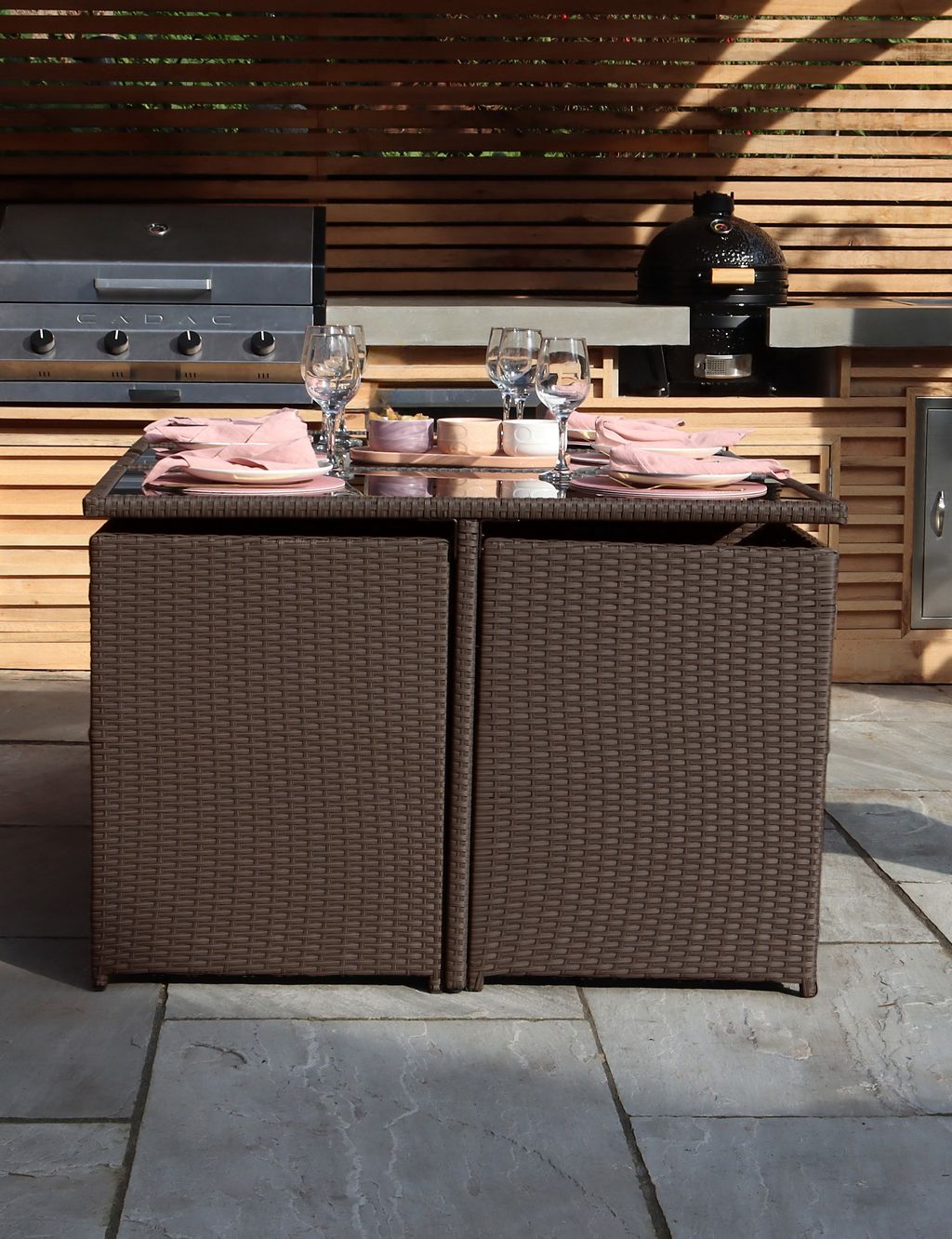 Cannes 10 Seater Rattan Garden Cube Dining Set 4 of 5