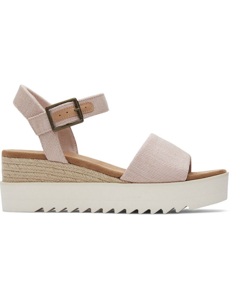 Canvas Buckle Ankle Strap Wedge Espadrilles 2 of 6