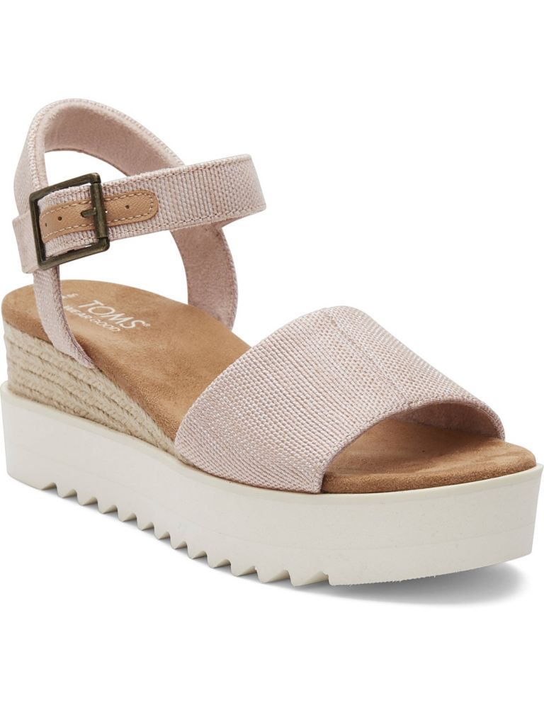 Canvas Buckle Ankle Strap Wedge Espadrilles 3 of 6