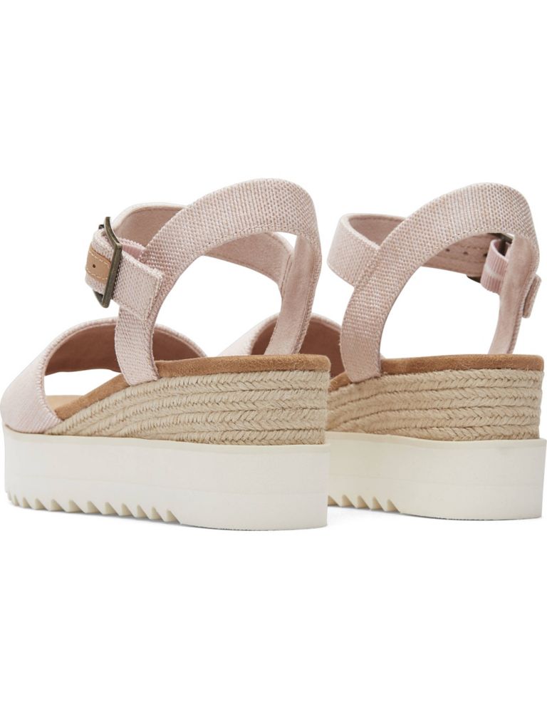 Canvas Buckle Ankle Strap Wedge Espadrilles 4 of 6