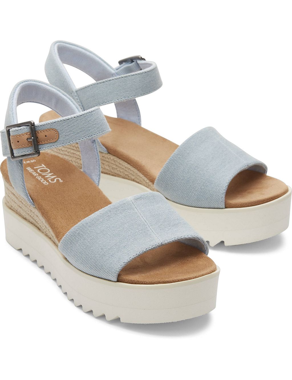 Canvas Buckle Ankle Strap Wedge Espadrilles 3 of 5