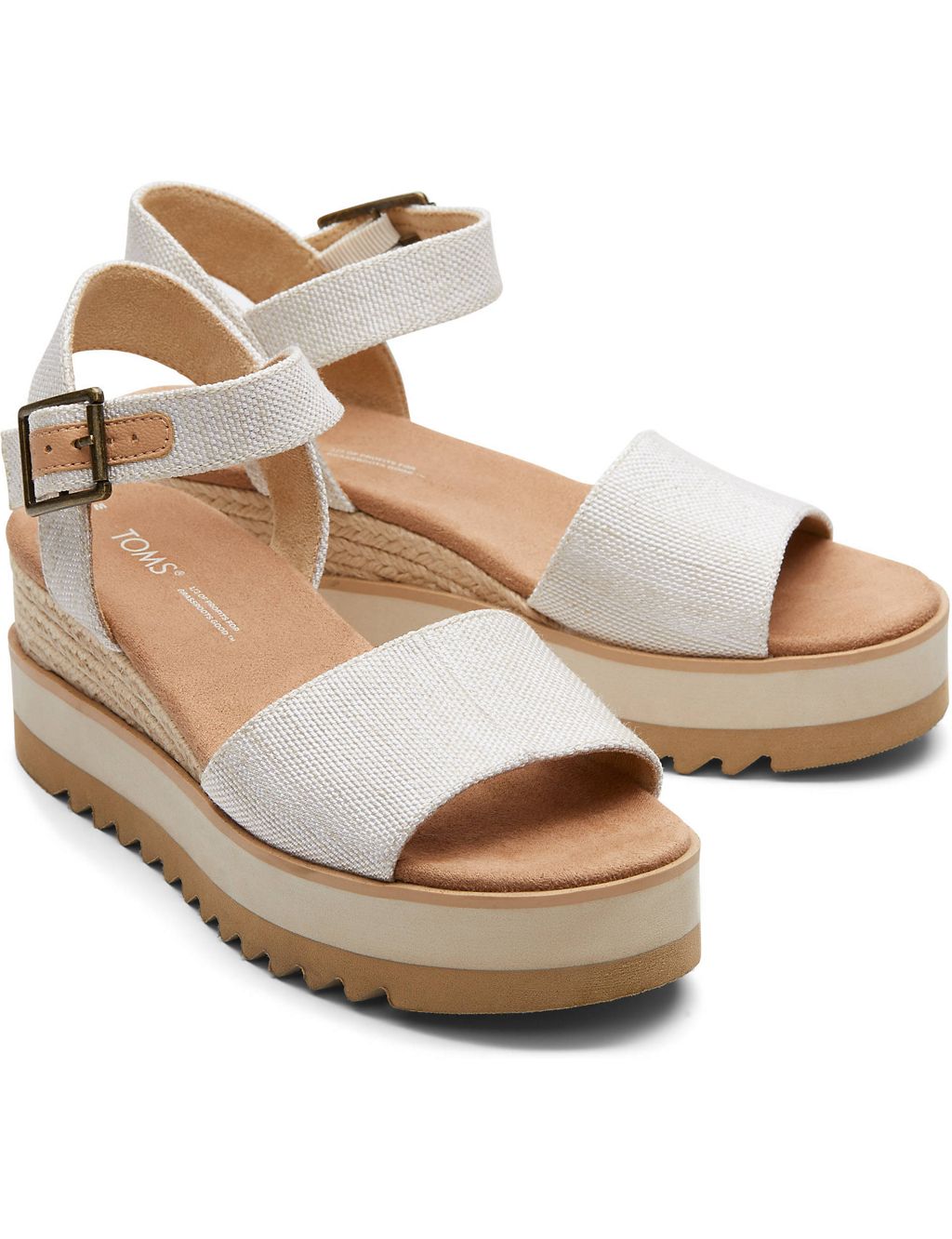 Canvas Buckle Ankle Strap Wedge Espadrilles 1 of 5