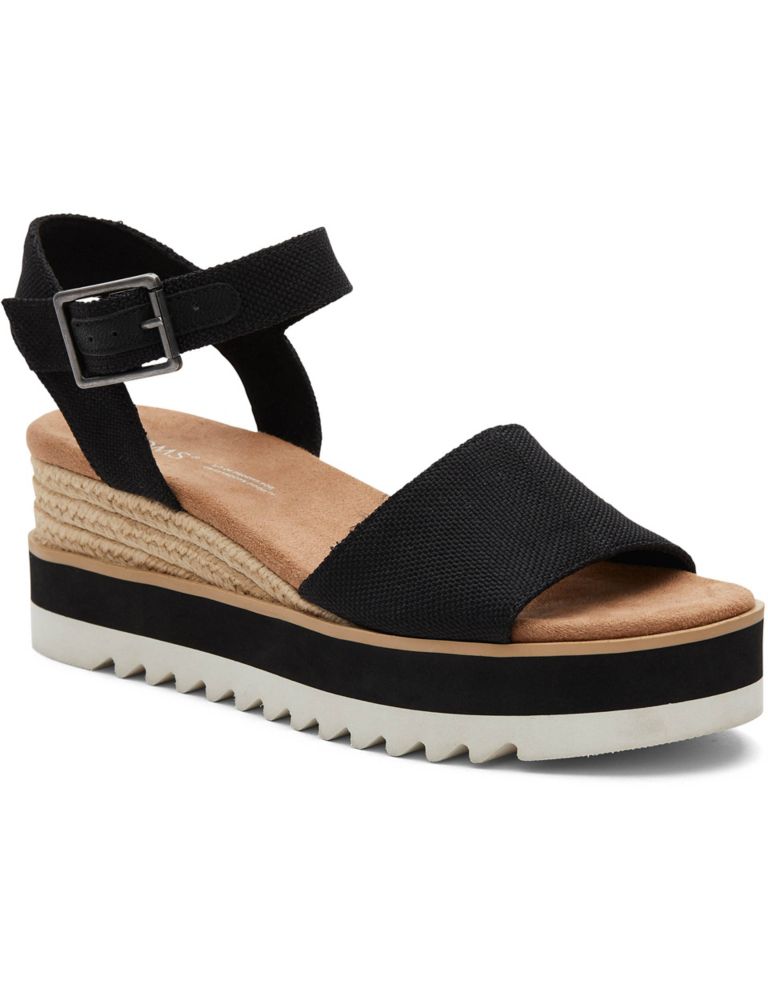 Canvas Buckle Ankle Strap Wedge Espadrilles 2 of 5