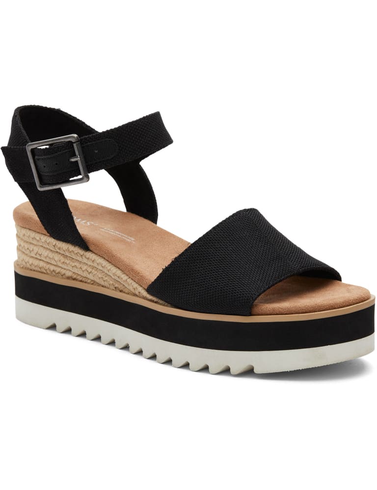 Canvas Buckle Ankle Strap Wedge Espadrilles