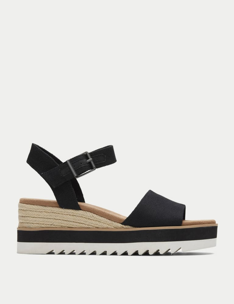 Canvas Buckle Ankle Strap Wedge Espadrilles 1 of 5