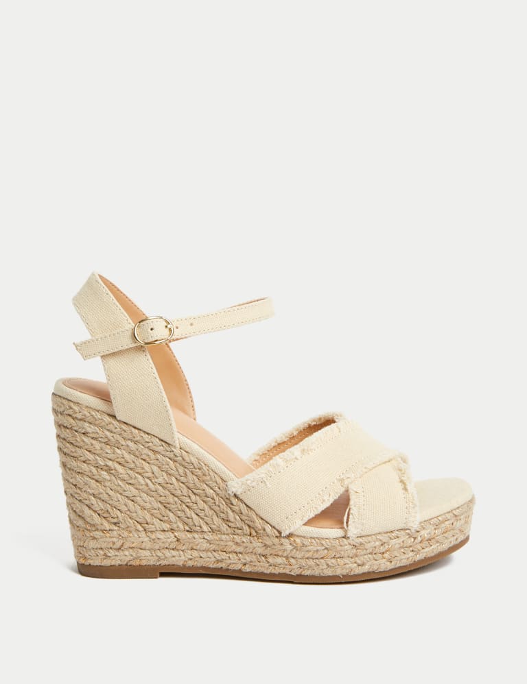 Canvas Buckle Wedge Espadrilles 1 of 3