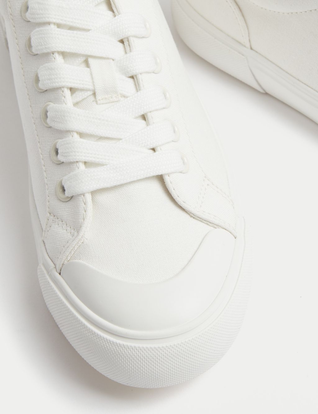 Canvas Lace Up Eyelet Detail Trainers 2 of 3