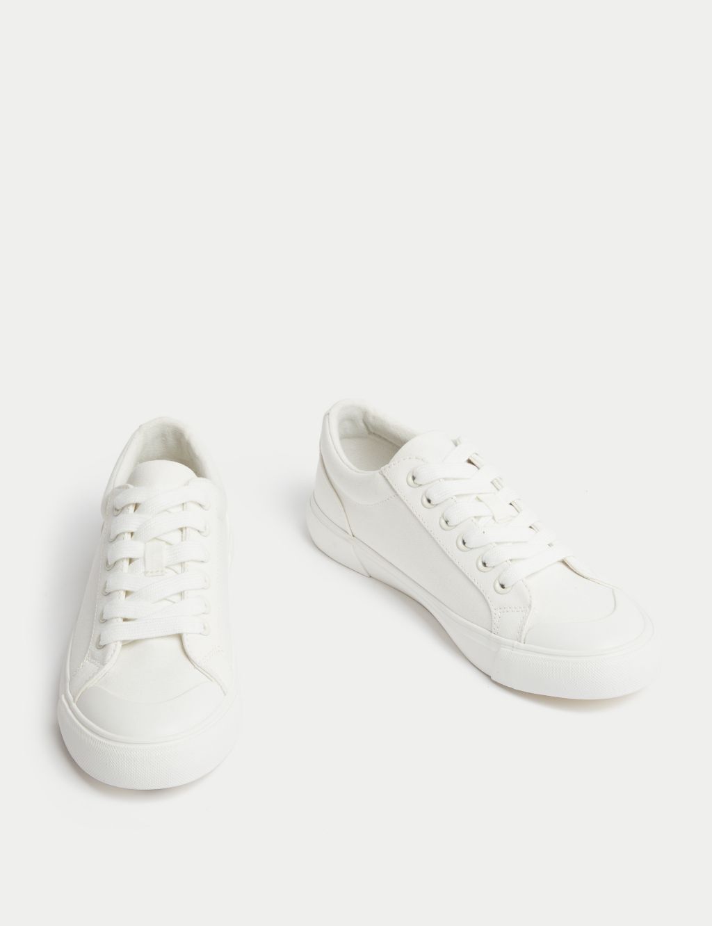 Canvas Lace Up Eyelet Detail Trainers 1 of 3