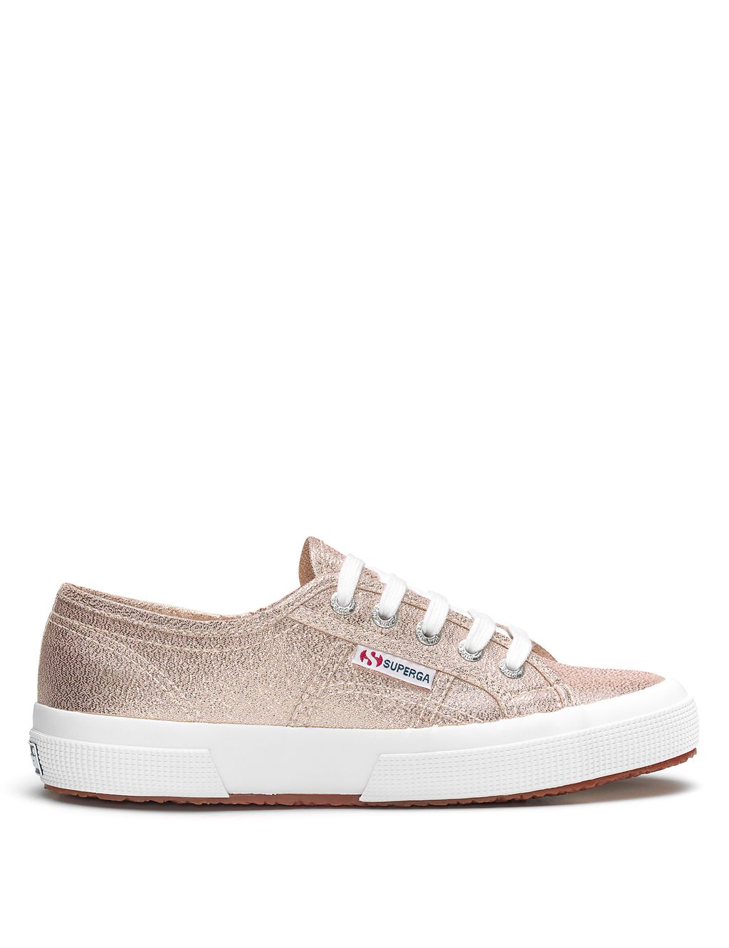 Canvas Lace Up Glitter Trainers 3 of 5