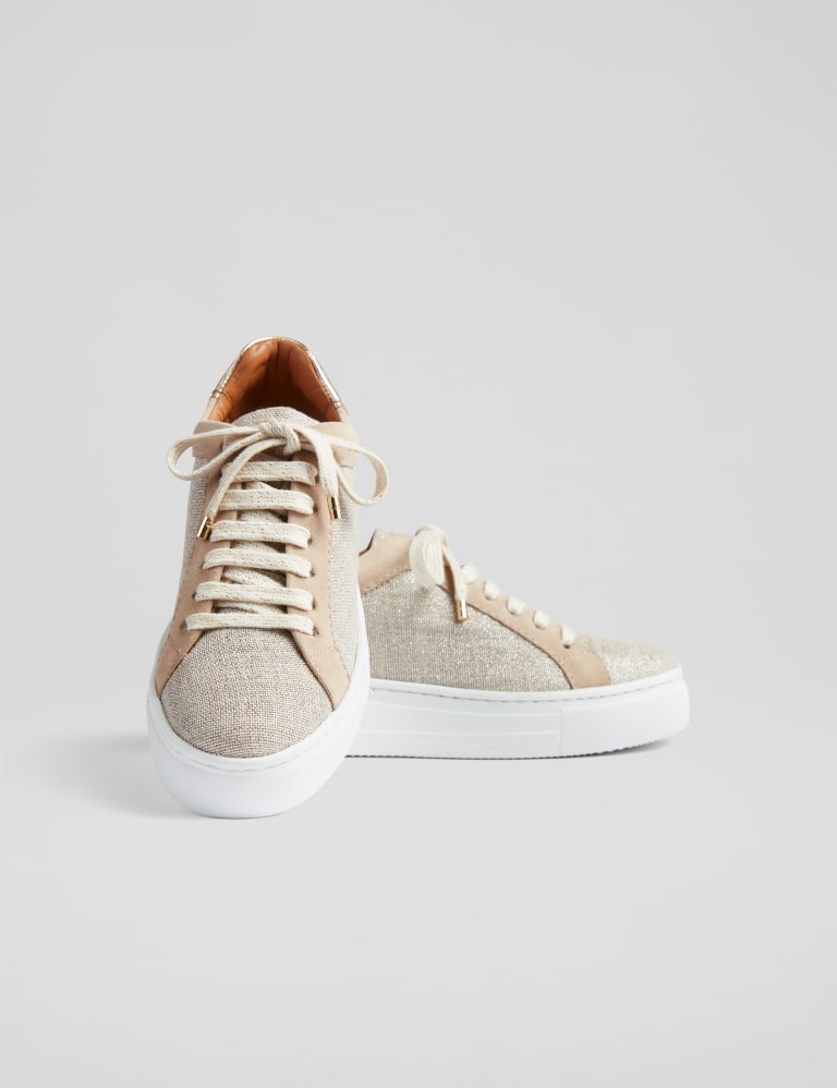 Canvas Lace Up Platform Trainers 4 of 4