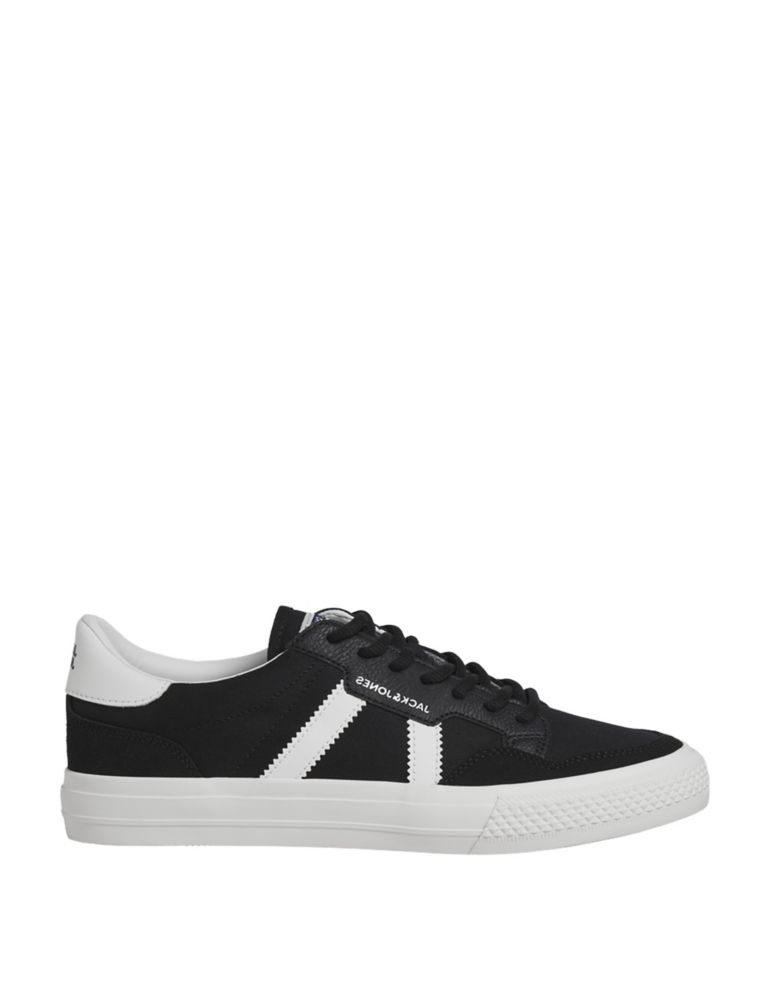 Canvas Lace Up Stripe Trainers 1 of 5