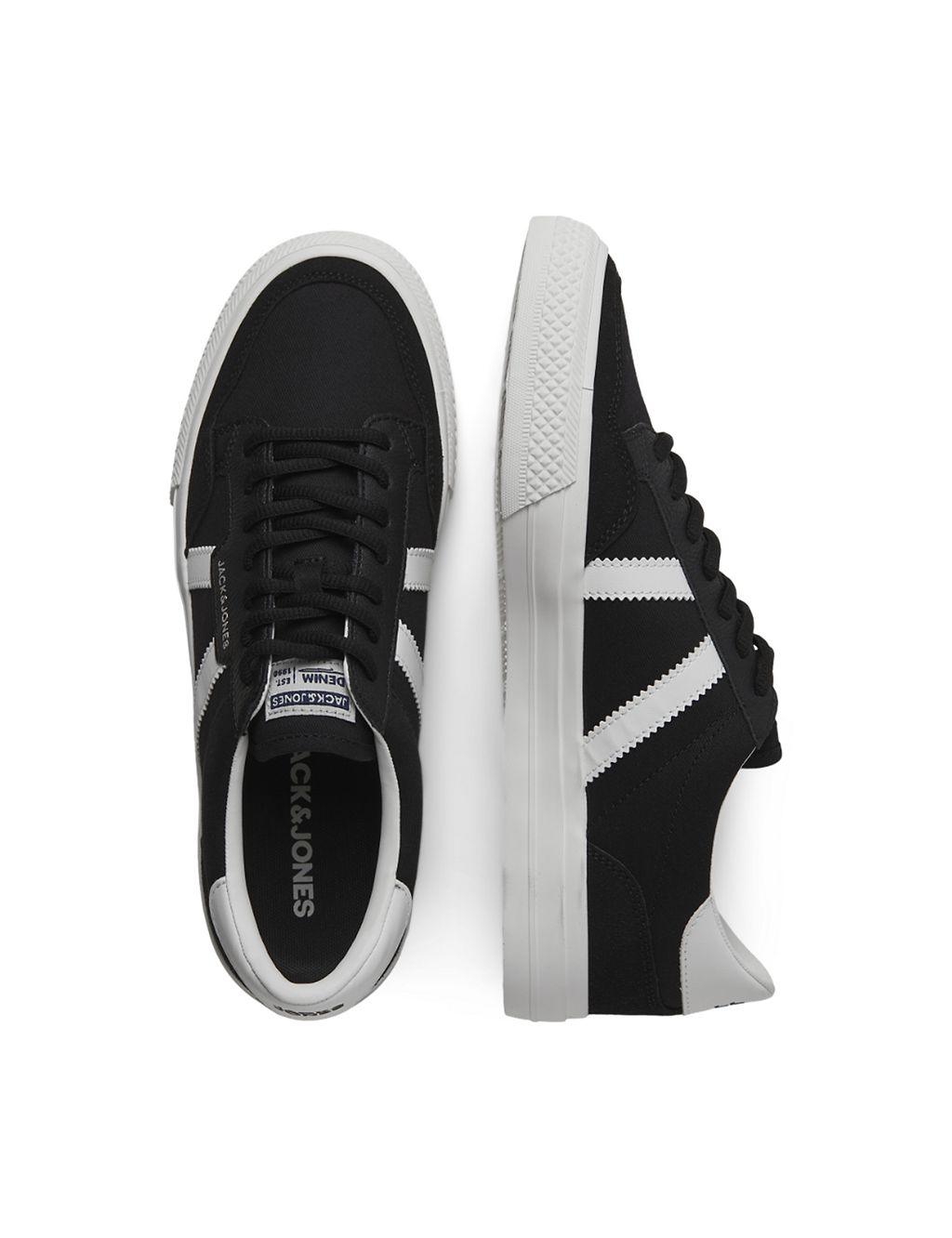 Canvas Lace Up Stripe Trainers 2 of 5