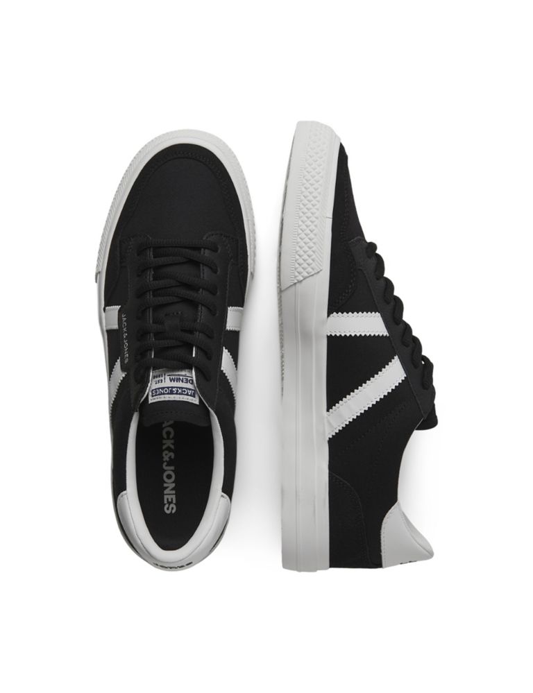 Canvas Lace Up Stripe Trainers 3 of 6