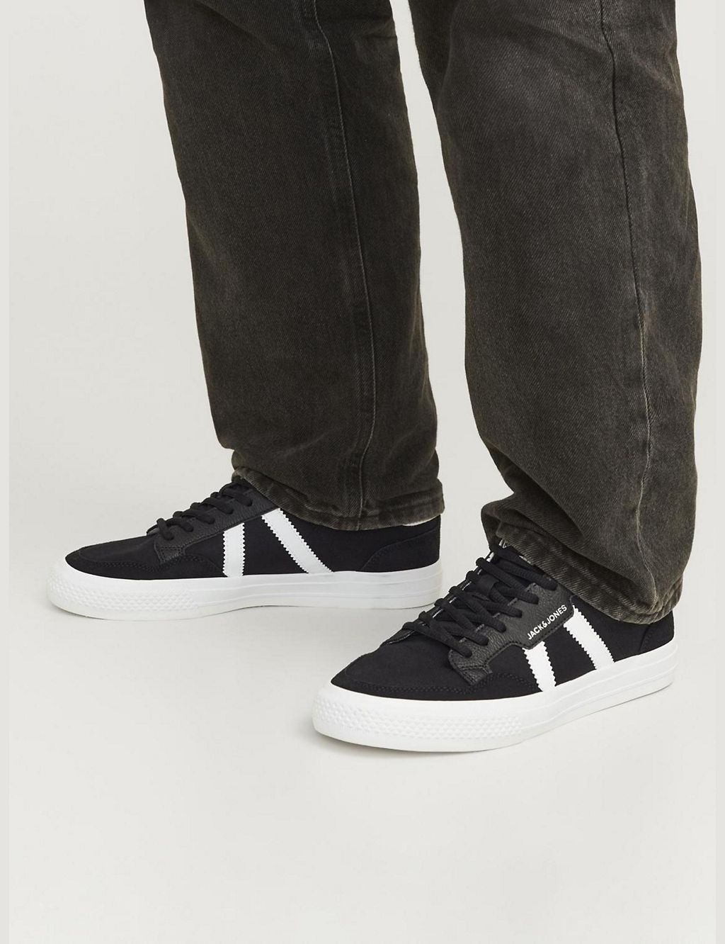 Canvas Lace Up Stripe Trainers 6 of 6