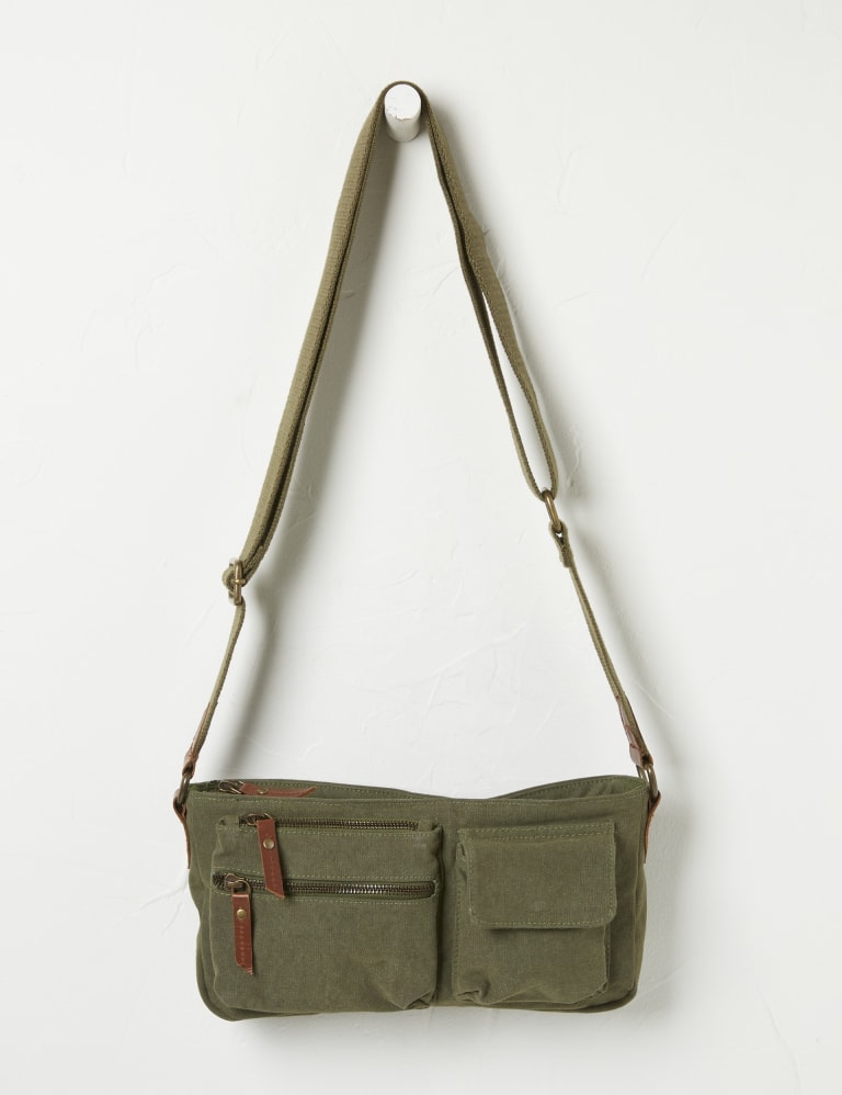 Canvas Multi Pocket Cross Body Bag FatFace M&S