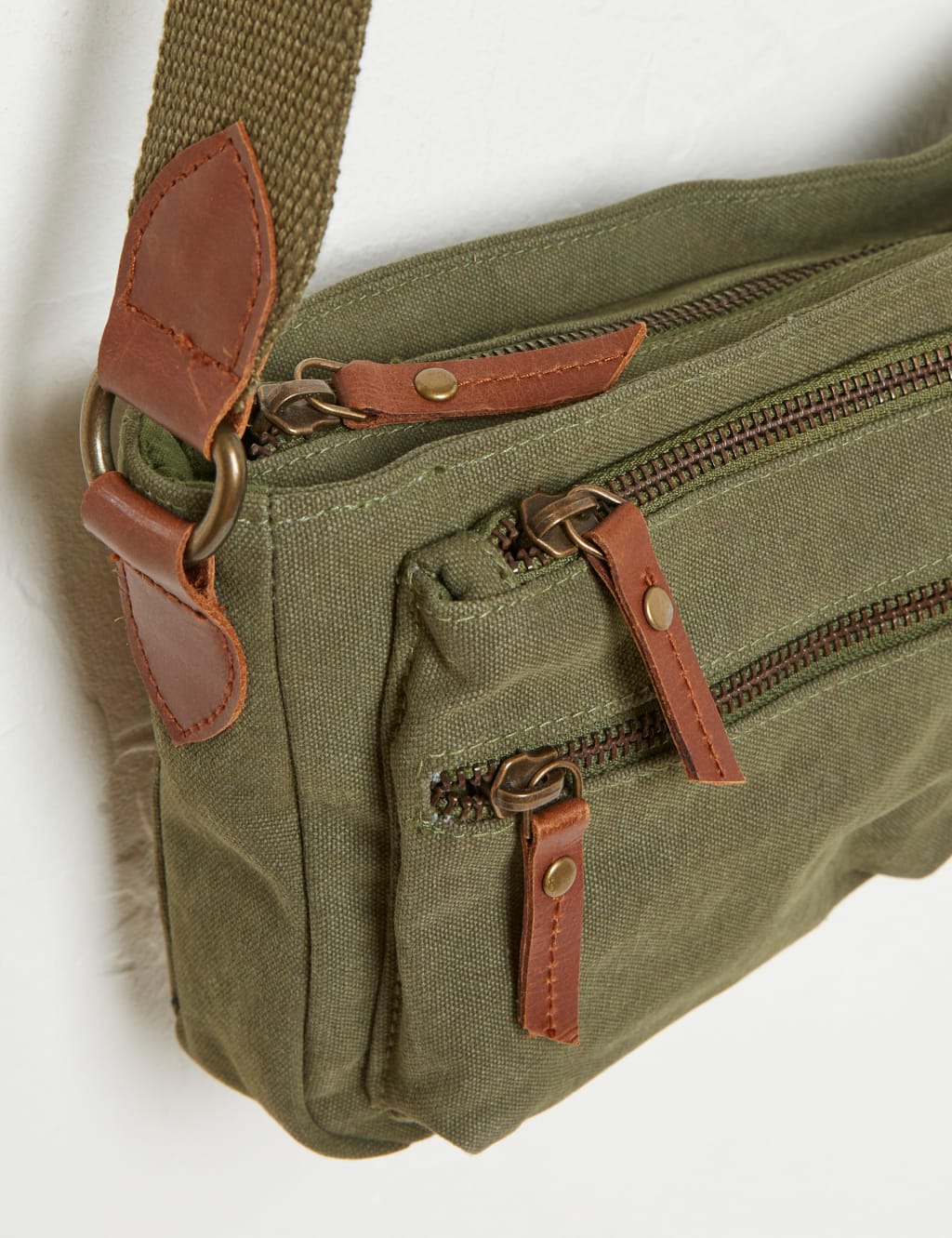 Canvas Multi Pocket Cross Body Bag FatFace M&S