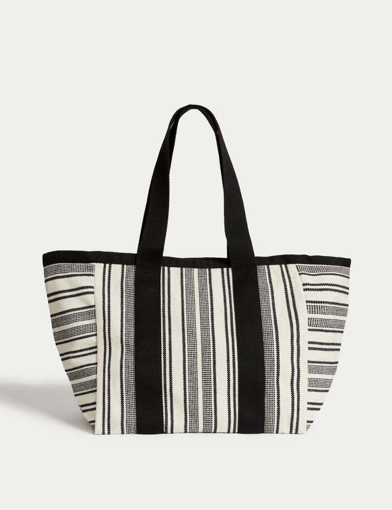 Canvas Striped Beach Bag 3 of 4