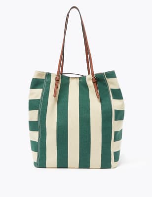 striped tote bag