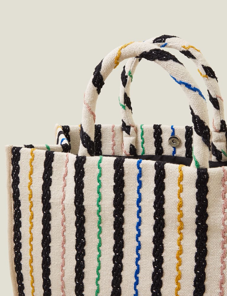 Striped canvas tote bag new arrivals