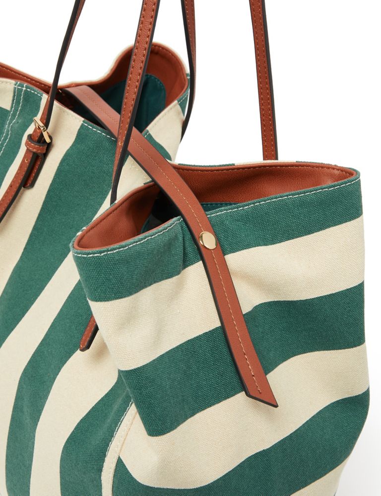 Canvas Striped Tote Bag 6 of 6