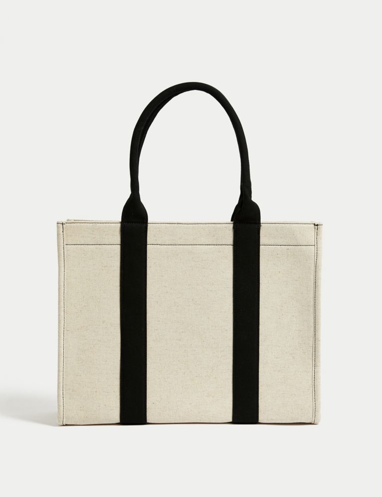 Canvas Structured Tote Bag, M&S Collection