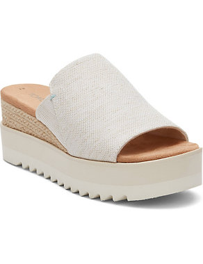 Canvas Wedge Mules Image 2 of 6