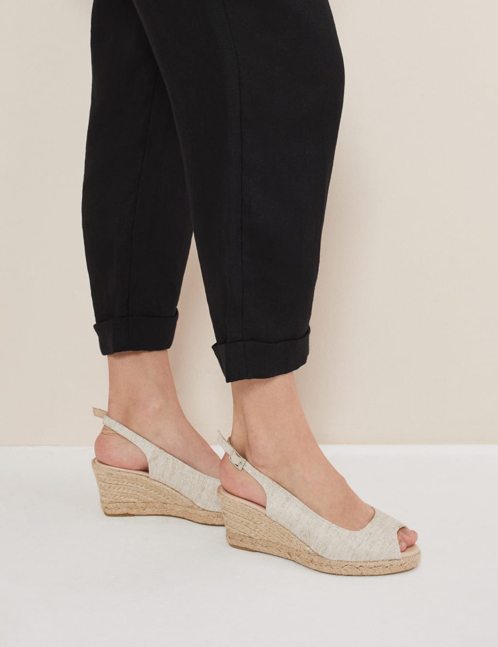 Canvas Wedge Peep Toe Espadrilles Phase Eight M S
