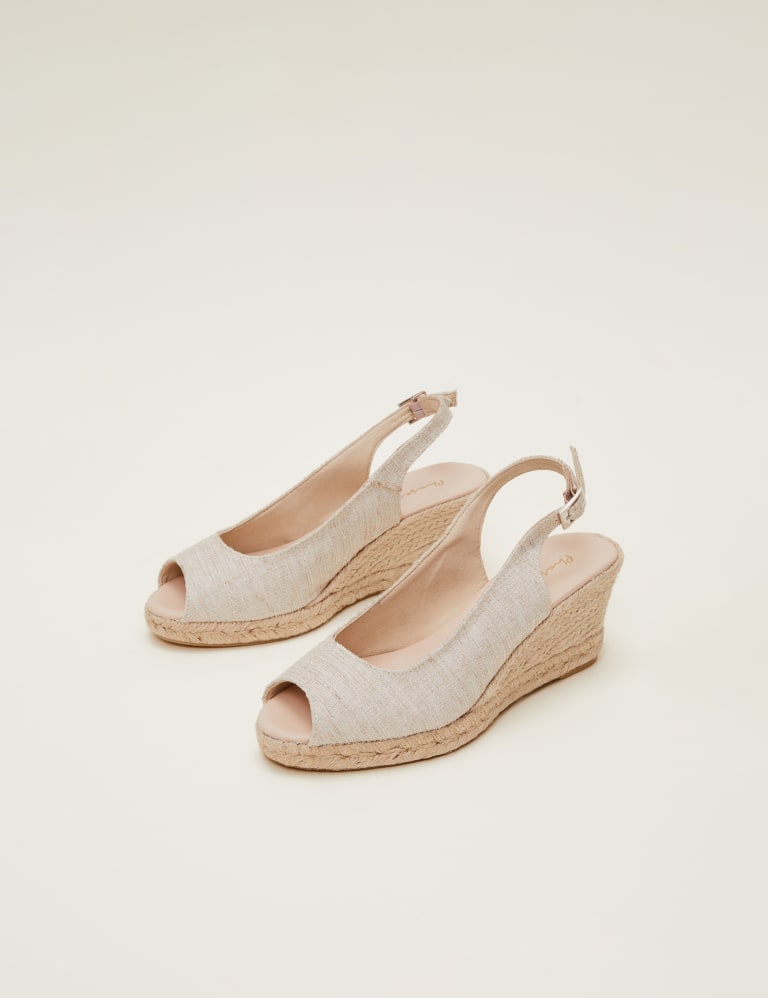 Canvas Wedge Peep Toe Espadrilles 3 of 7