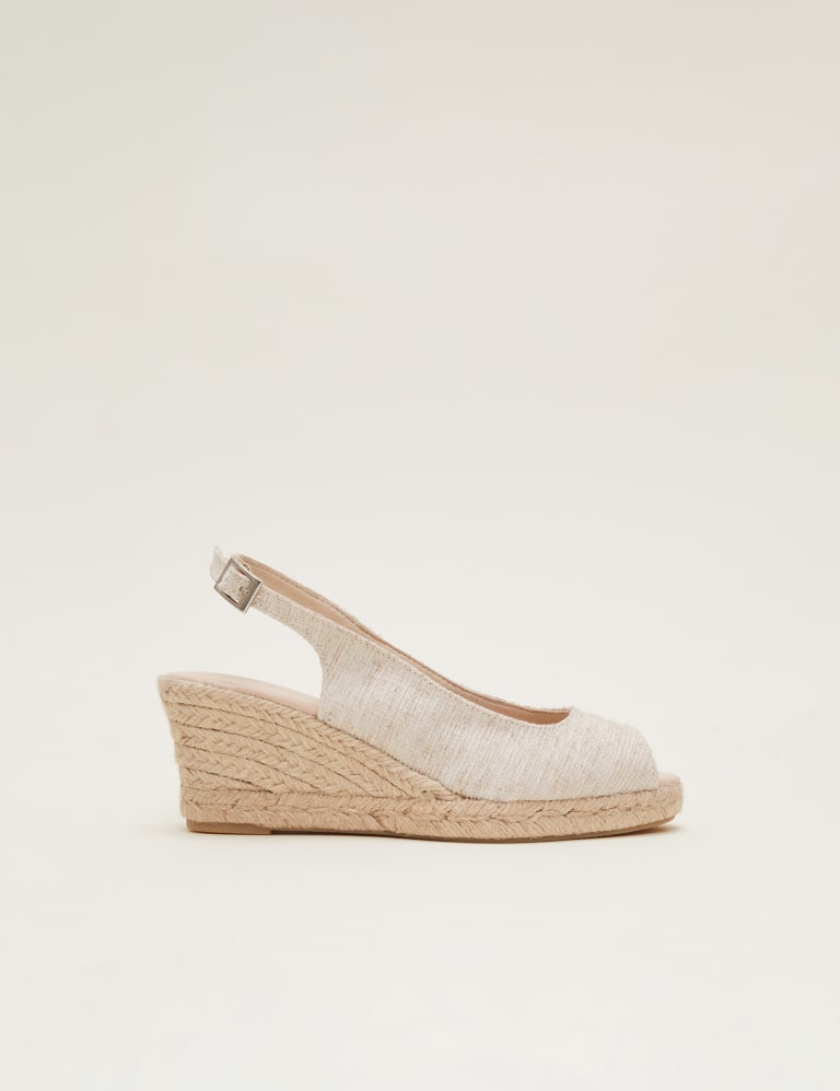 Canvas Wedge Peep Toe Espadrilles 2 of 7