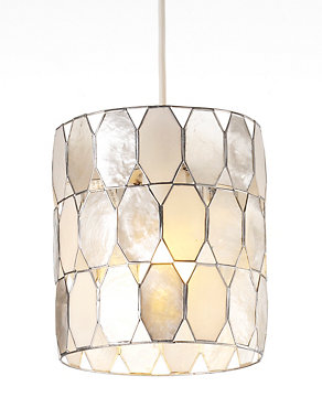 Capiz Round Diamond Pendant Ceiling Lamp Shade Image 2 of 3
