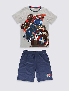 Captain America Short Pyjamas (6-16 Years) Image 2 of 4