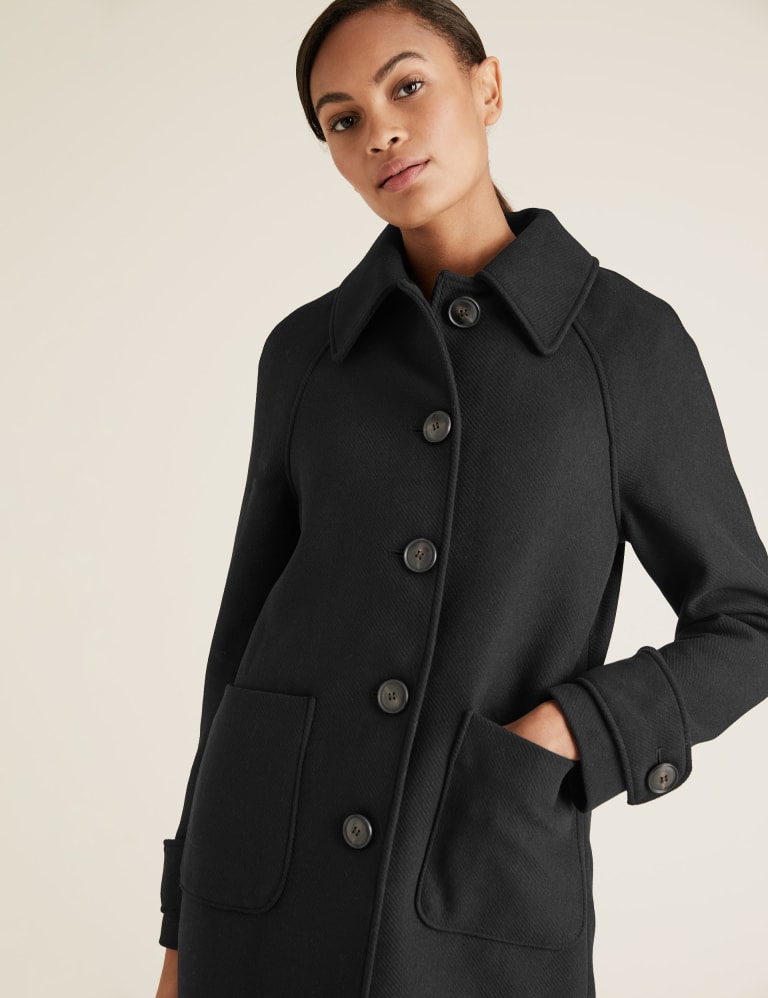 Car Coat with Wool M S Collection M S