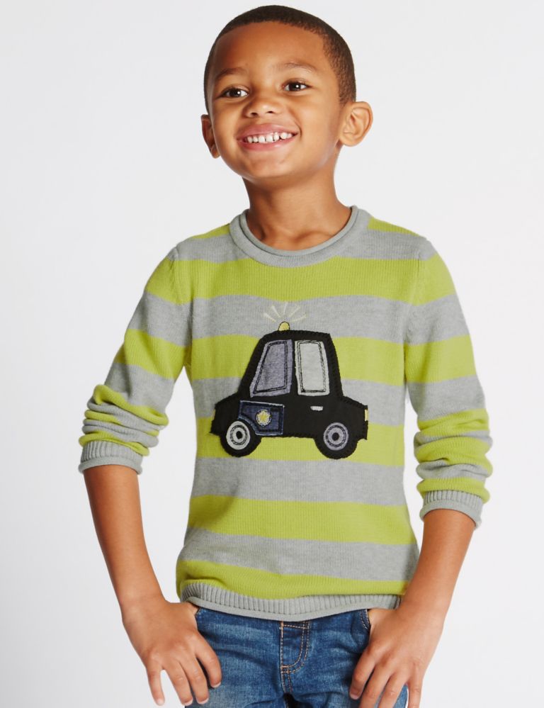 Car Print Jumper with Sound (1-7 Years) 1 of 6