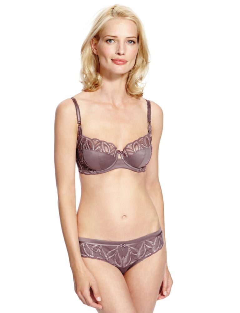 Caress Embroidered Non-Padded Balcony Bra B-DD with Cool Comfort™ Technology 2 of 3