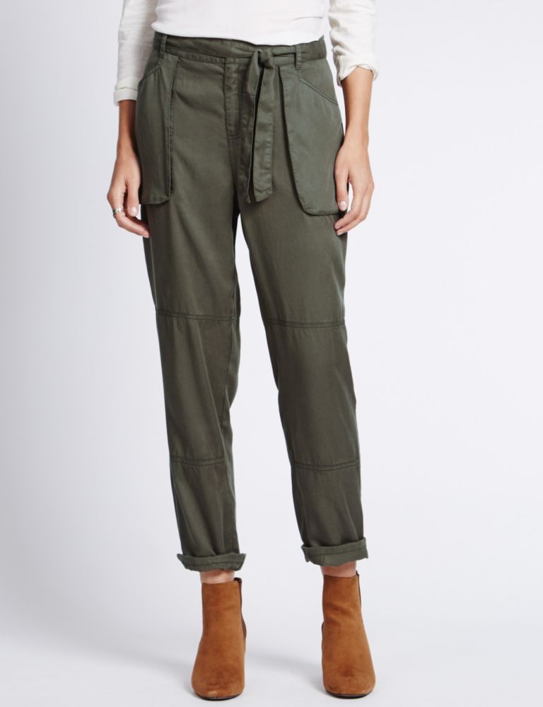 Cargo Tapered Leg Trousers with Belt 1 of 3