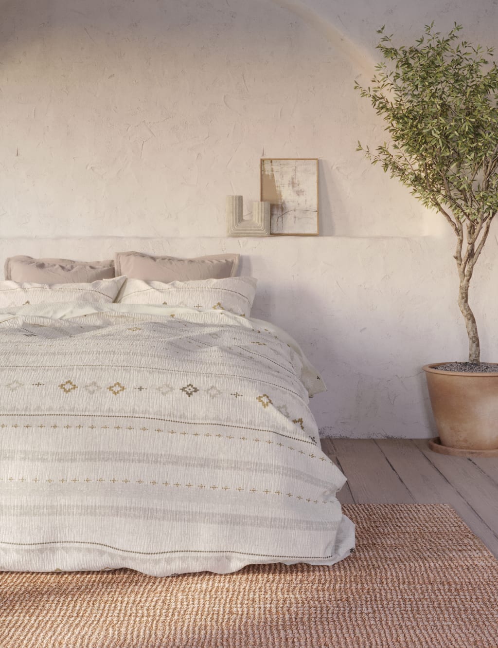 Casablanca Collection Poste Jacquard Bedding Set M&S X Fired Earth M&S