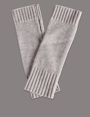 Cashmere Fingerless Knitted Gloves Image 2 of 3