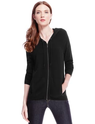 cashmere hooded cardigan