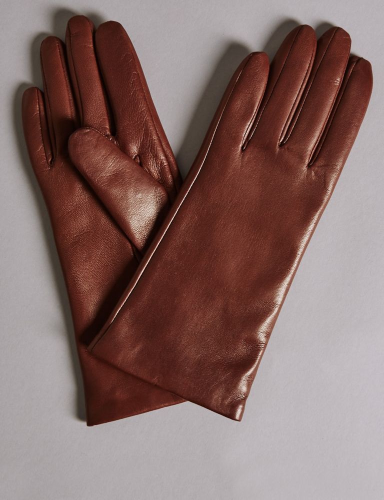 Cashmere Lined Leather Gloves 1 of 2