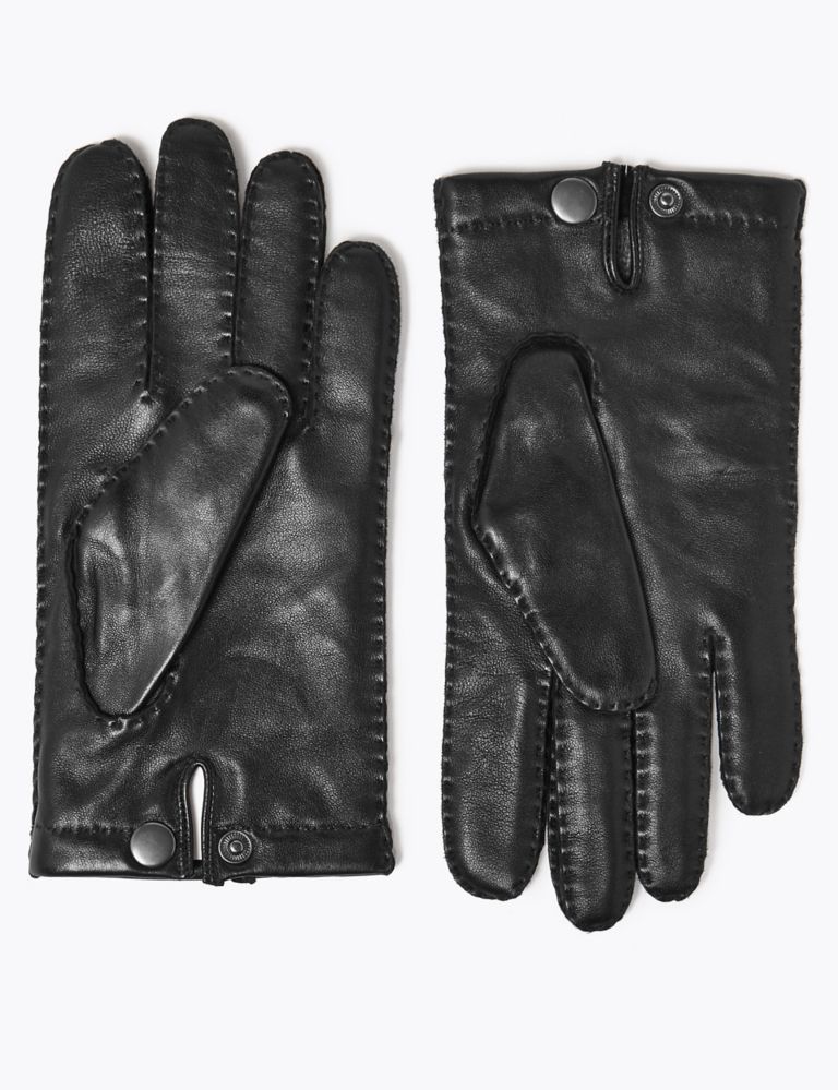 Cashmere Lined Leather Gloves 1 of 2