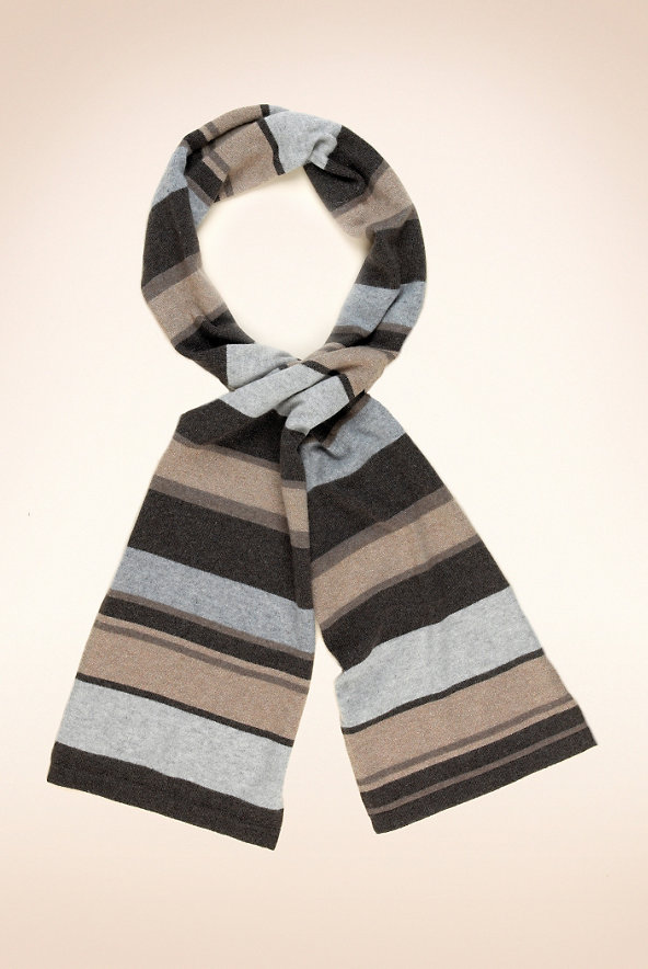 Cashmere Rich Metallic Striped Scarf Image 1 of 1