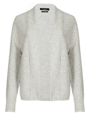 Cashmere Rich Open Front Cardigan with Silk Image 2 of 4