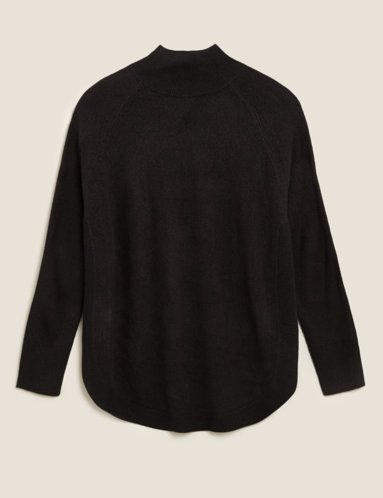 Curved Hem High Neck Jumper, M&S Collection