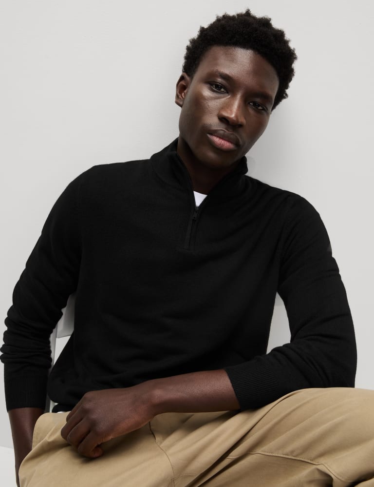 Cashmilon High Neck Half Zip Jumper
