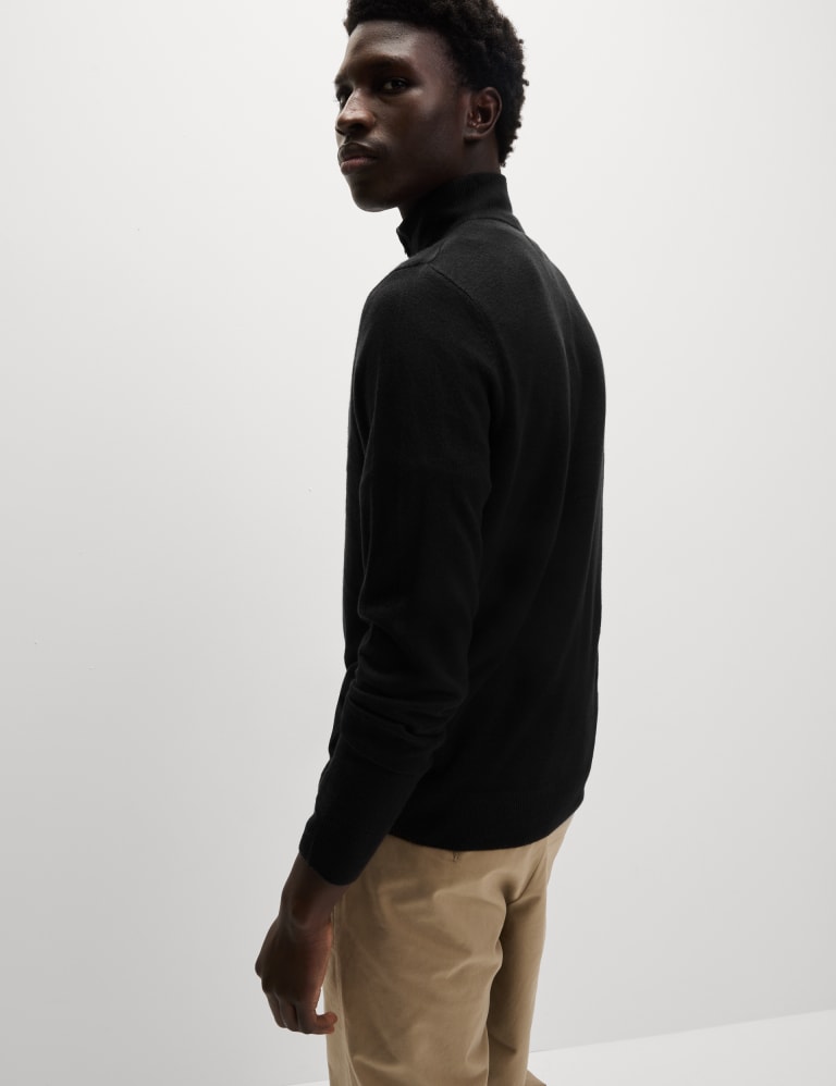 Cashmilon High Neck Half Zip Jumper