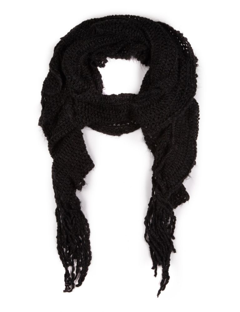 Cashmilon™ Ruffle Knitted Scarf 1 of 3