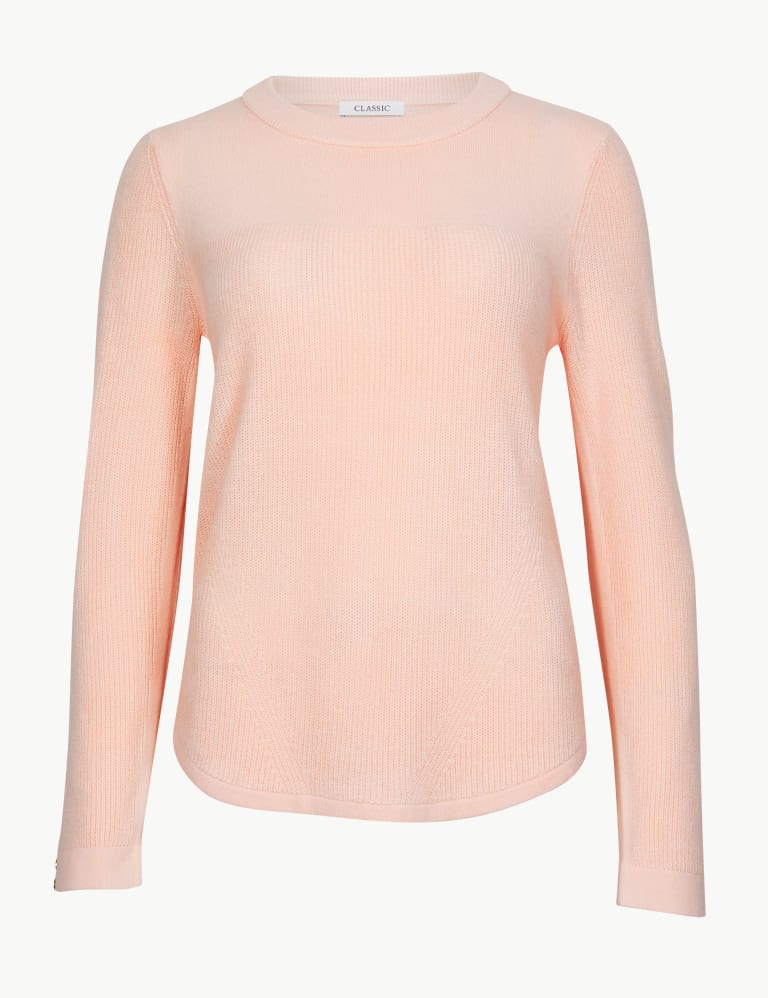 Cashmilon Textured Round Neck Jumper M S Collection M S