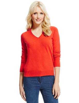 Cashmilon v outlet neck jumper