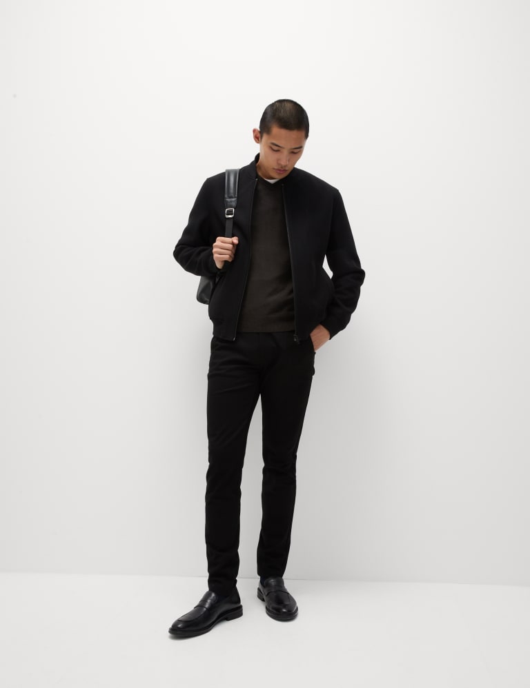 V neck jumper mens black sales