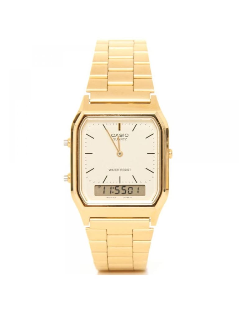 Casio Collection Gold Plated Chronograph Watch Casio M S